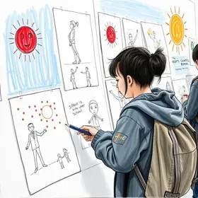 desenhos de estudantes da rede pública